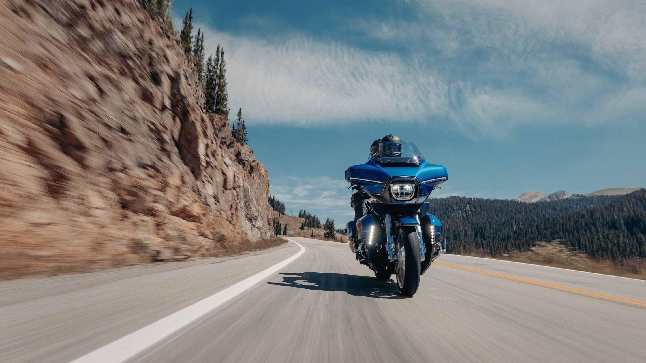 2026 H-D® CVO™ Street Glide® Limited touring motorcycle riding mountain road